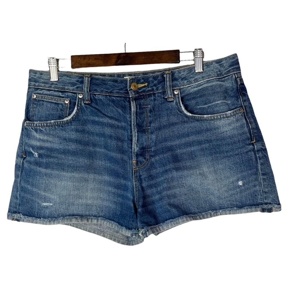 Zara TRF Vintage Collection Button Fly Denim Shorts 8